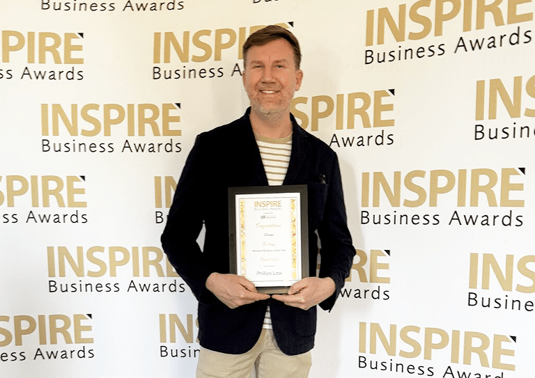 Image: Joel Dalton at the Inspire Business Awards